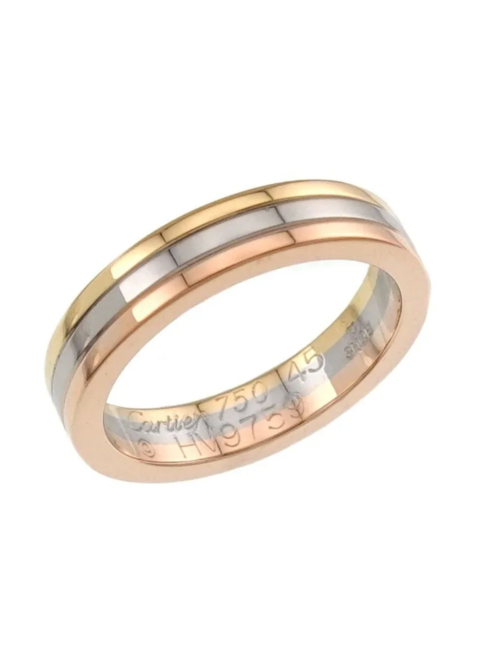 Cartier Vendome 45 Ring 18k YG WG PG Three Gold 750